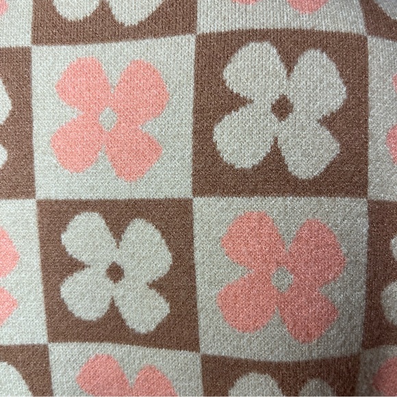 Altar’d State Cropped Pullover Retro Patterned Sweater Size Medium - Picture 6 of 9